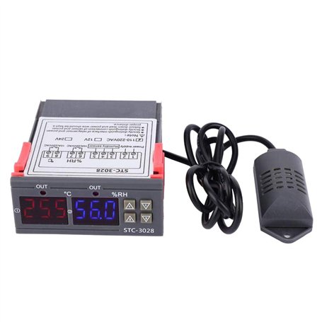 STC-3028 Affichage Numérique Humidité et Température Contrôleur Thermostat Double Affichage Thermomètre Hygromètre Contrôleur Co