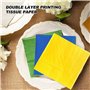 Lot de 60 serviettes en papier carrées multicolores 2 plis pour décoration de fête, mariage, anniversaire - 25 x 25 cm