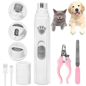 AQXONG Lime à Ongles Électrique pour Chat et Chien, 2 Vitesses, Lime à Ongles Rechargeable pour Chien Silencieuse, 45dB, 3 Ports AQXONG Lime à Ongles Électrique pour Chat et Chien