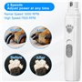 AQXONG Lime à Ongles Électrique pour Chat et Chien, 2 Vitesses, Lime à Ongles Rechargeable pour Chien Silencieuse, 45dB, 3 Ports