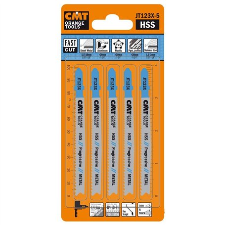 CMT Jt123 X -5 Lames de scie sauteuse pour le métal – 5-pack