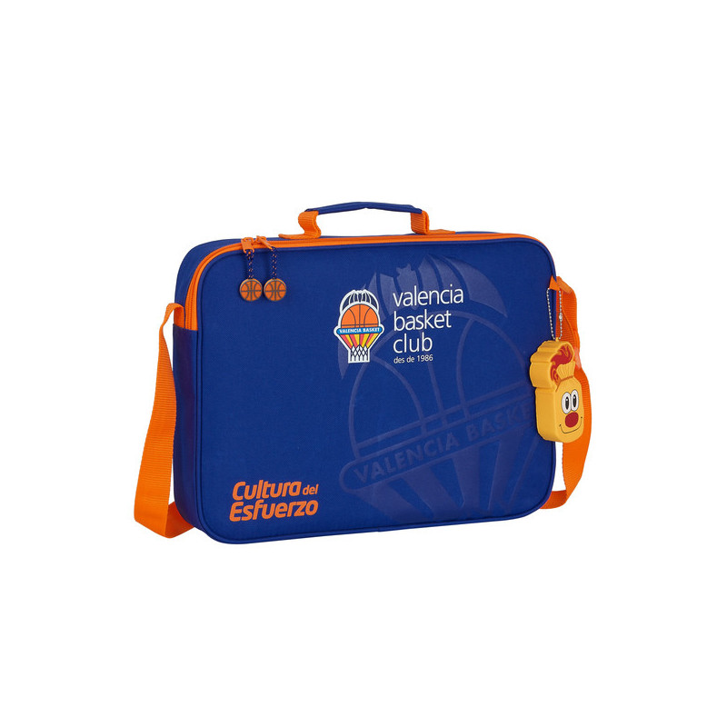 Cartable d'école Valencia Basket Bleu Orange (38 x 28 x 6 cm)