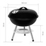SunJas Barbecue Charbon de Bois BBQ Gril Portable Démontable pour Barbecue extérieur de Jardin Camping et Pique Nique (pour 3-5 