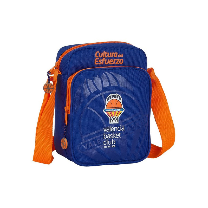 Sac bandoulière Valencia Basket Bleu Orange (16 x 22 x 6 cm)