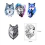 Gwolf 9pcs loup tatouage temporaire, personnalité loup tatouage autocollants nouvelle protection de l'environnement étanche fleu