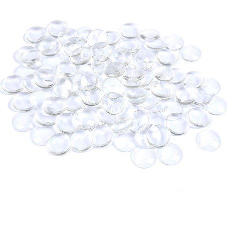 BUYGOO 100 pièces de Verre cabochon Transparent de 25 mm avec Dos Plat