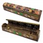 Brûleur d'encens (encensoir) Boîte en bois décorée à la main en Inde - Design exclusif de couleurs et d'éléphants 30