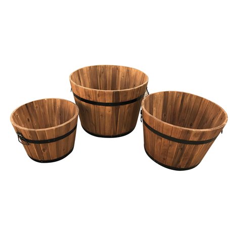 Click Deck Lot de 3 Pots de Fleurs en Bois Dur Petit/Moyen/Grand