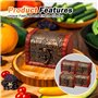 MEGYAD Lot de 4 mini coffres au trésor en bois avec couvercle et bouton en métal - Avec gravure - 8 x 6 x 6 cm - Pour accessoire