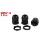 sourcing map 3pcs Presse-étoupe de câble connecteur M20x1.5 étanche 6-12mm Noir