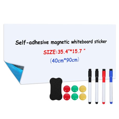 Tableau Blanc Magnétique Autocollant 40×90cm