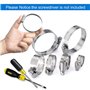 Tuyau Clips, 36 pièces réglable 6–51 mm Gamme en acier inoxydable Colliers de serrage Assortiment de 8 tailles pour famille Tuya