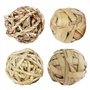 Lot de 4 balles d'herbe tissées à la main pour animaux de compagnie