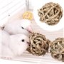 Lot de 4 balles d'herbe tissées à la main pour animaux de compagnie, jouets apaisants pour animaux de compagnie, encouragent la 