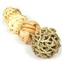 Lot de 4 balles d'herbe tissées à la main pour animaux de compagnie, jouets apaisants pour animaux de compagnie, encouragent la 
