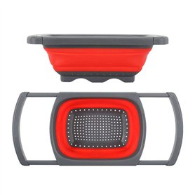 Nanxin Passoire Pliable en Silicone, Égouttoir Extensible de Cuisine Corbeille à Aliments Légumes Fruits avec Poignées Extensibl Nanxin Passoire Pliable en Silicone