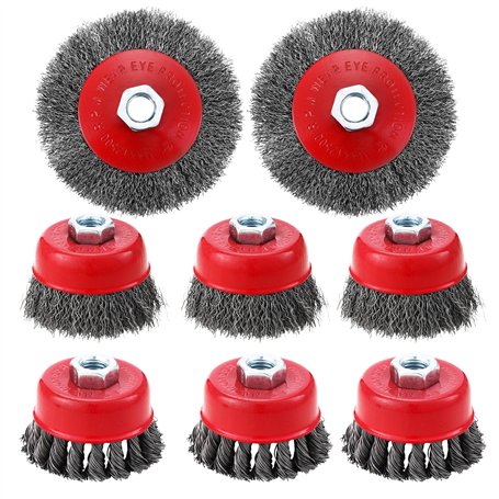 8 Pièces Brosse Métallique pour Perceuse Meuleuse D'angle
