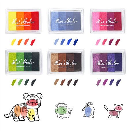 Relota 6 Pièces Tampon Encreur Enfant Empreintes