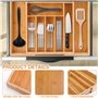 ROEXUN Range Couverts, Rangement Cuisinep en Bambou,Boîte à Couverts Organisateur de Boîte à Tiroir, avec 7 à 9 Tiroirs Réglable
