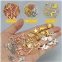 LWMLWM Lot de 150 pendentifs en métal - Style vintage - Accessoires esthétiques pour le bricolage et la fabrication de bijoux, A