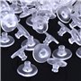 100 Pièces Boucles d'Oreilles en Caoutchouc Boucle d'Oreille Dos de Sécurité Clair