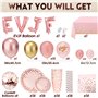 Kit EVJF Decoration: Vaisselle et Ballons pour Bride to Be et Team Bride - Gobelet pour Enterrement de Vie de Jeune Fille (16 In