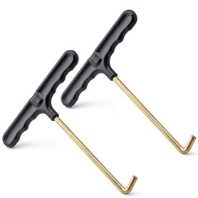 Famgee Lot de 2 outils de traction pour trampoline avec crochet en T pour installation de ressort et démontage Famgee Lot de 2 outils de traction pour trampoline avec crochet en T pour installation de ressort et démontage