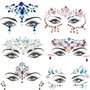 Gemmes de Visage 6 feuilles Visage Bijoux Autocollants Strass Cristal Bijoux Strass pour Festivals Décorations pour le visage