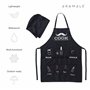 BRAMBLE Tablier BBQ Drôle pour Hommes, Tablier de Barbecue avec Capuche, 7 Poches & Décapsuleur Inclus - Cadeau Original Rigolo