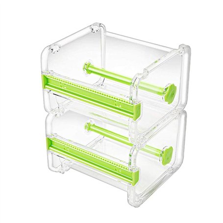 molshine Lot de 2 Distributeurs de Ruban de Masquage Multi-Washi Transparent pour Bureau