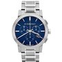 Burberry The City Luxe 42mm Rond Acier Inoxydable Chronographe Montre Acier Inoxydable Bracelet Bleu Date Cadran BU9363