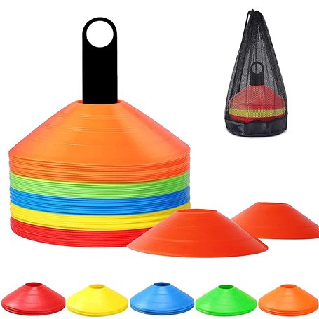 50 Pièces Cônes de Marqueurs,Cônes en Forme De Disque,Plot Sport pour Délimitation Entraînement Football.