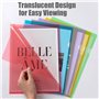 Dossiers en plastique transparent A4,30 Pcs Chemises Plastique Dossier Pochette A4 Pochette Document 6 Couleurs Vives Transparen