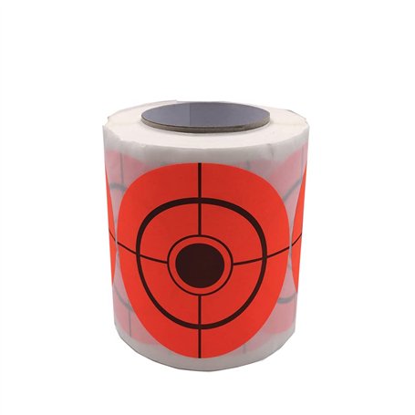 ANCLLO 3 Pouces Autocollants Ronds Cible pasteurs cibles de tir adhésives Points cibles-Rouge Fluorescent et Noir