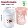 Lot de 12 gobelets Team Bride JGA réutilisables avec 6 modèles de pailles pour enterrement de vie de jeune fille, enterrement de