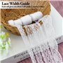 Lot de 14 rouleaux de ruban en dentelle blanche de 0,5 à 6 cm, bordure en dentelle vintage assortie, applique en dentelle, décor
