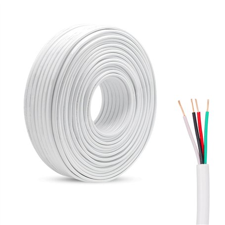 inodiref 10 Mètres Flexible PVC Cuivre de Câble 28AWG Câbles Flexibles Ronds Blanc PVC Fil électrique Diamètre Extérieur Hors To