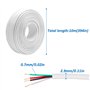 inodiref 10 Mètres Flexible PVC Cuivre de Câble 28AWG Câbles Flexibles Ronds Blanc PVC Fil électrique Diamètre Extérieur Hors To