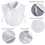 Col Amovible,Col Détachable Faux Col pour Femmes Blanc Faux Col de Chemise Coton Demi Chemises Faux Col de Poupée pour Dames Fil