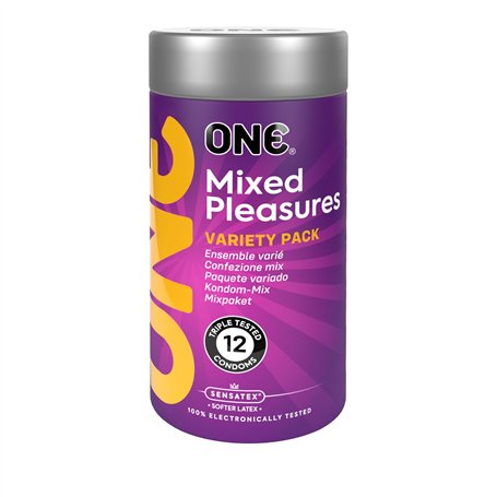 ONE® Mixed Pleasures Lot de 12 préservatifs | Six styles uniques | Végétalien