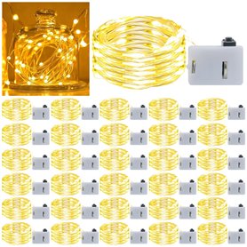 WIYETY Lot de 30 guirlandes lumineuses LED : 2 m Mini guirlandes lumineuses à piles, guirlande lumineuse en fil de cuivre étanch WIYETY Lot de 30 guirlandes lumineuses LED : 2 m Mini guirlandes lumineuses à piles