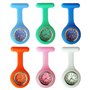 WIYETY Lot de 6 montres d'infirmière : montres d'infirmière avec clip & étui en silicone extensible et pointeur lumineux