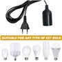Lot de 4 douilles de lampe E27 : douille de lampe E27 avec câble de 3 m, interrupteur et prise, adaptateur de prise E27 pour sus