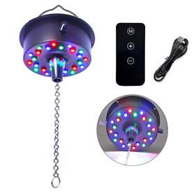 Remote Control 5 RPM-9 RPM Adjustable Mirror Ball Rotating Motor with 24 RGB Led Light for 4 6 8 12" Disco Balls (Not Include) f Remote Control 5 RPM-9 RPM Adjustable Mirror Ball Rotating Motor with 24 RGB Led Light for 4 6 8 12" Disco Balls (Not Include) f