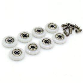 Roulettes pour porte de douche diamètre 23 mm, lot de 8, avec vis M5 (101-23-M5-8) Roulettes pour porte de douche diamètre 23 mm