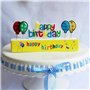 Bougie D'anniversaire Sucrée Coloré Joyeux Anniversaire Alphabet Bougies Et Ballon Bougies Kit Pour Cupcake Toppers Gâteau Décor