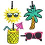 4 étiquettes de bagage de plage
