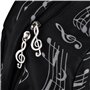 PUNK Sac à dos d’écolier à motifs de notes de musique, tissu Oxford (4 couleurs) Musical notes patterns black