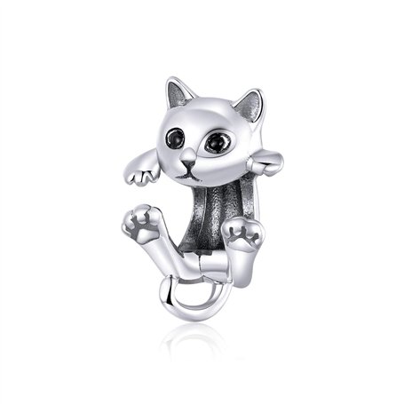 Charms Chat pour Bracelet Pandora Perle Breloques en Argent Sterling 925 Cadeau Femme Fille