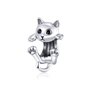 Charms Chat pour Bracelet Pandora Perle Breloques en Argent Sterling 925 Cadeau Femme Fille